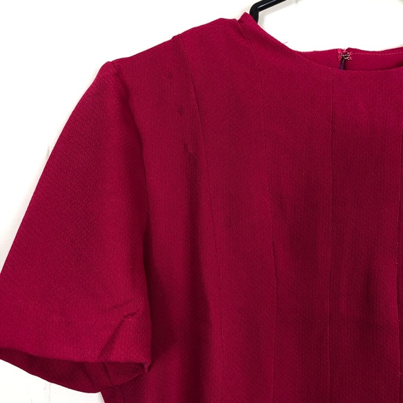 Vintage Hot Pink Pleated Dress Sz M - Picture 5 of 13